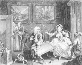 Bild-Nr: 31000663 A Harlot's Progress, plate II, Quarrels with her Jew Protector Bild-Nr: 31000663 A Harlot's Progress, plate II, Quarrels with her Jew Protector Erstellt von: Hogarth, William