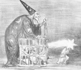Bild-Nr: 31001625 Series 'La Comete de 1857', The German astronomer releasing a famous duck, plate Bild-Nr: 31001625 Series 'La Comete de 1857', The German astronomer releasing a famous duck, plate Erstellt von: Daumier, Honore