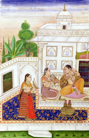 Bild-Nr: 31001789 Vilaval Ragini: Woman at her Toilet, from a Ragamala, from Bikaner, Rajasthan Bild-Nr: 31001789 Vilaval Ragini: Woman at her Toilet, from a Ragamala, from Bikaner, Rajasthan Erstellt von: Anonyme Künstler