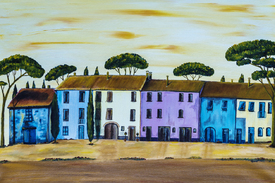 Bunte Häuserreihe in der Toskana/11681216