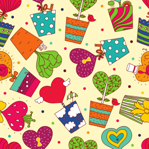 Bild-Nr: 9005307 Topfpflanzen Mit Herz Erstellt von: patterndesigns-com