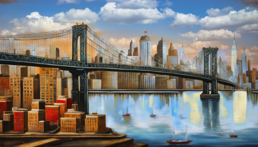 Bild-Nr: 12808337 Manhattan Bridge KI Erstellt von: XYRIUS