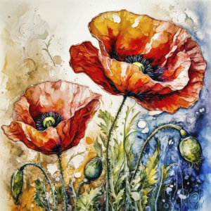 Bild-Nr: 12834346 Mohnblüten Knospen KI Erstellt von: XYRIUS