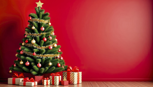 Bild-Nr: 12852352 Weihnachtbaum im roten Zimmer KI Erstellt von: XYRIUS