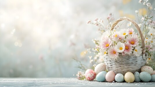 Bild-Nr: 12886570 Frühlingshafter Osterkorb KI Erstellt von: Heike  Hultsch