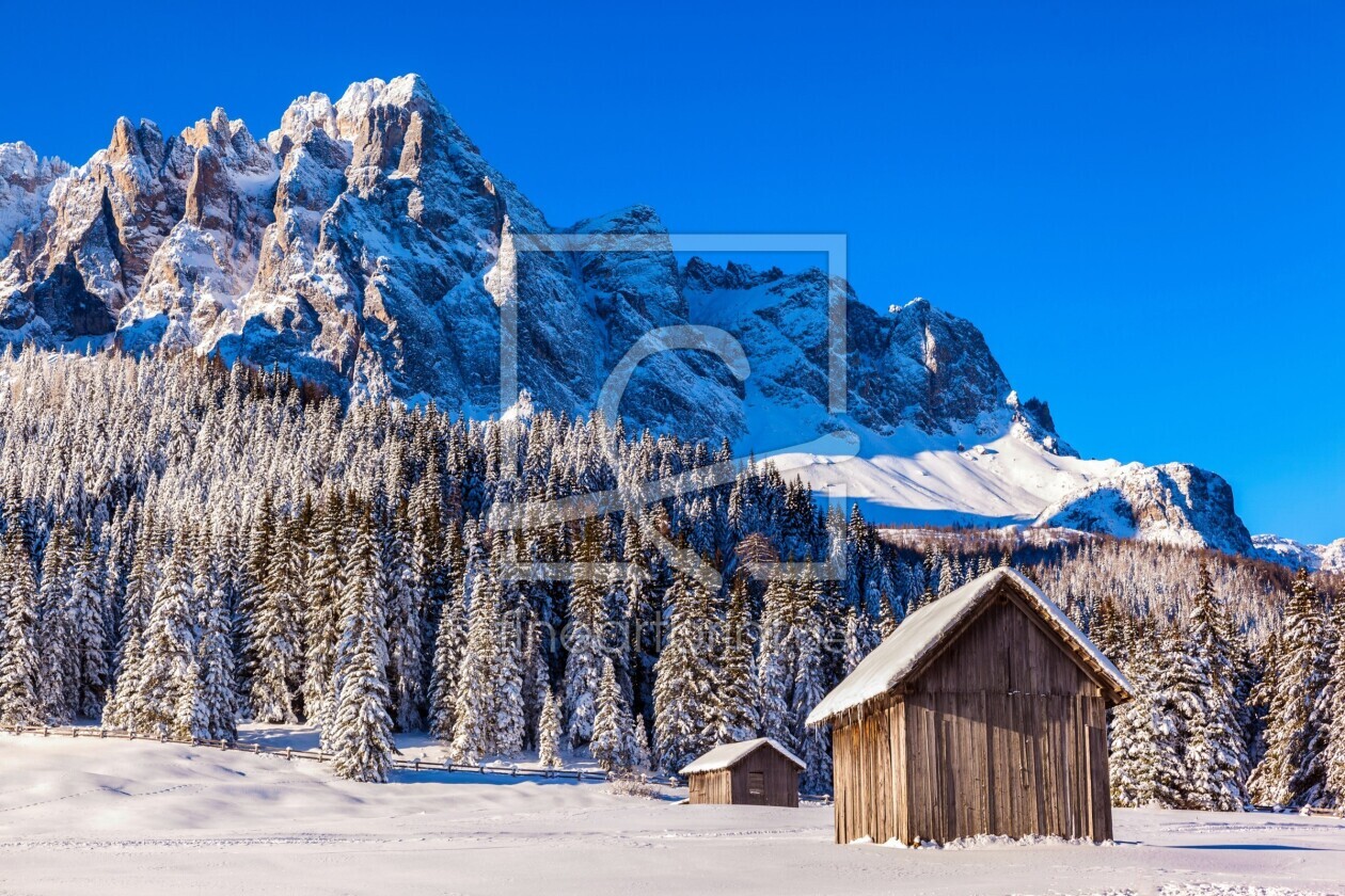 Dolomiten - Winterbild als Fensterfolie perfekt gedruc