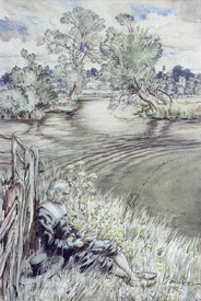 Bild-Nr: 31001456 Izaak Walton reclining against a Fence, from 'The Compleat Angler' by Izaak Walt Bild-Nr: 31001456 Izaak Walton reclining against a Fence, from 'The Compleat Angler' by Izaak Walt Erstellt von: Rackham, Arthur