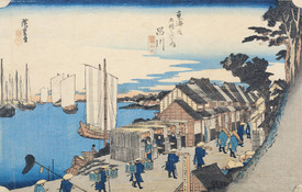 Bild-Nr: 31002616 Shinagawa: departure of a Daimyo, in later editions called Sunrise, No.2 from th Bild-Nr: 31002616 Shinagawa: departure of a Daimyo, in later editions called Sunrise, No.2 from th Erstellt von: Hiroshige, Ando