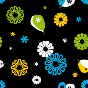 Bild-Nr: 9000463 Flowerpower Schwarz Erstellt von: patterndesigns-com