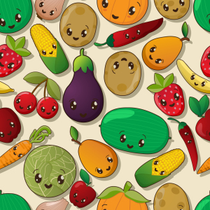 Bild-Nr: 9000564 Kawaii Veggies Erstellt von: patterndesigns-com