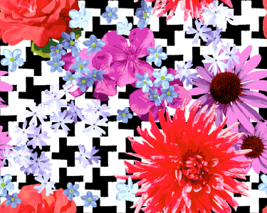 Bild-Nr: 9002570 Hahnentritt Floral Erstellt von: patterndesigns-com