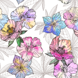 Bild-Nr: 9005335 Flora Liebt Wasser Und Farbe Erstellt von: patterndesigns-com