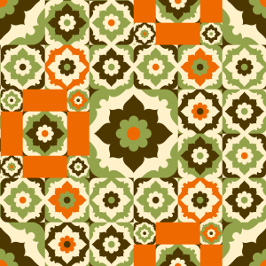 Bild-Nr: 9006034 Blumen Aus Dem Retro Orient Erstellt von: patterndesigns-com