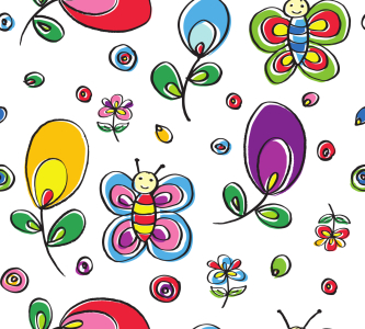 Bild-Nr: 9006121 Schmetterlinge Im Blumen Glück Erstellt von: patterndesigns-com