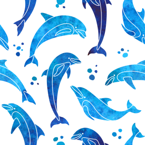 Bild-Nr: 9006221 Delfine In Wasserfarbe Erstellt von: patterndesigns-com