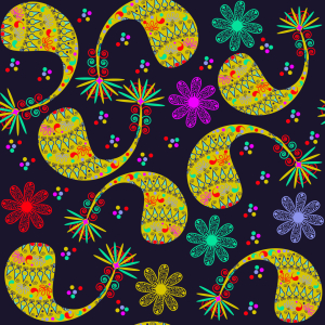 Bild-Nr: 9006228 Paisley Und Blume Bei Nacht Erstellt von: patterndesigns-com