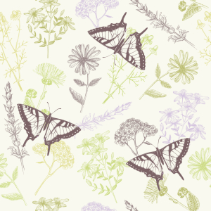 Bild-Nr: 9007717 Heilpflanzen und Schmetterlinge Erstellt von: patterndesigns-com