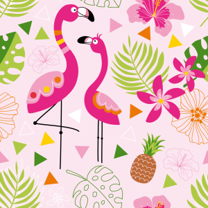 Bild-Nr: 9008714 Tropisches Flamingo Paradies Erstellt von: patterndesigns-com