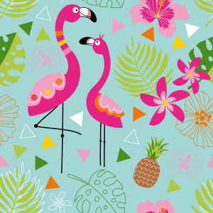 Bild-Nr: 9008872 Exotisches Flamingo Paradies Erstellt von: patterndesigns-com