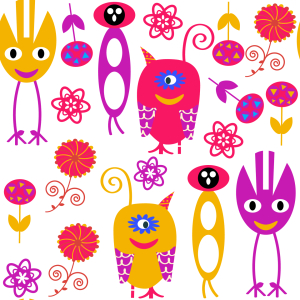Bild-Nr: 9009728 Monster Und Blumen Erstellt von: patterndesigns-com
