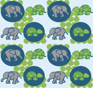 Bild-Nr: 9010143 Schildkröten und Elefanten Erstellt von: patterndesigns-com