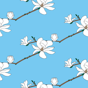 Bild-Nr: 9010195 Blühende Magnolie Erstellt von: patterndesigns-com