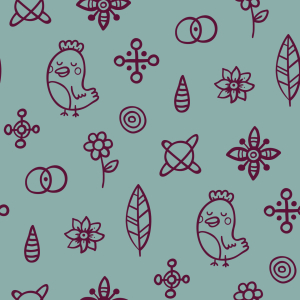 Bild-Nr: 9010460 Vögel vernarrt in Blumen Erstellt von: patterndesigns-com