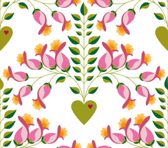 Bild-Nr: 9010672 Süsse zarte florale Herzen Erstellt von: patterndesigns-com