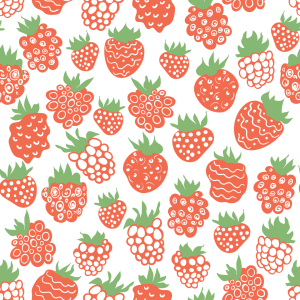 Bild-Nr: 9010742 Cartoon Himbeeren und Erdbeeren Erstellt von: patterndesigns-com