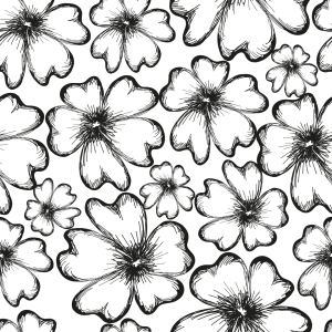 Bild-Nr: 9010944 Monochrome Blumensilhouetten Erstellt von: patterndesigns-com