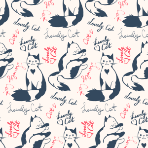 Bild-Nr: 9011698 Herz-Katzen Erstellt von: patterndesigns-com