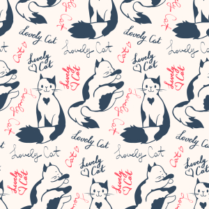 Bild-Nr: 9011698 Herz-Katzen Erstellt von: patterndesigns-com