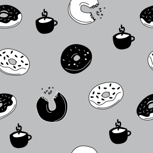 Bild-Nr: 9011779 Heiße Donuts und Kaffee Erstellt von: patterndesigns-com