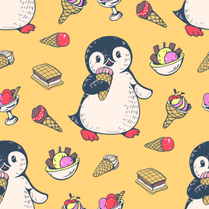Bild-Nr: 9011943 Eiscreme-Sandwich-Pinguin Erstellt von: patterndesigns-com