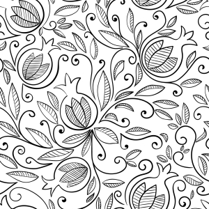 Bild-Nr: 9012367 Floraler Granatapfel Erstellt von: patterndesigns-com