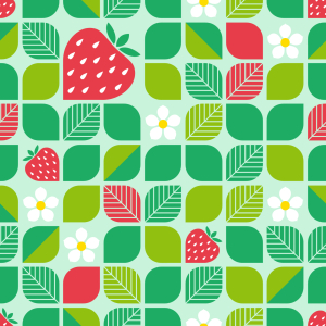 Bild-Nr: 9012923 Abgerundete Formen und Erdbeeren Erstellt von: patterndesigns-com