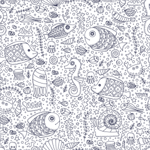 Bild-Nr: 9013229 Monochrome Fischwelt Erstellt von: patterndesigns-com