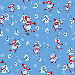 Bild-Nr: 9013316 Schneemann auf Ski Erstellt von: patterndesigns-com