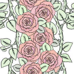 Bild-Nr: 9013589 Niedliche Rosen auf Zweigen Erstellt von: patterndesigns-com
