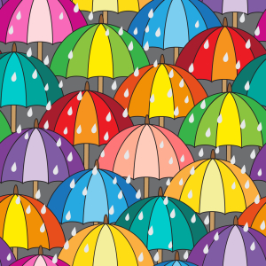 Bild-Nr: 9013592 Regenschirme im Rudel Erstellt von: patterndesigns-com