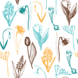 Bild-Nr: 9013668 Frühlingsblumen Skizzen Erstellt von: patterndesigns-com