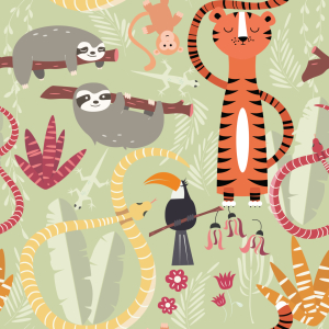 Bild-Nr: 9013779 Eine Gruppe Dschungeltiere Erstellt von: patterndesigns-com
