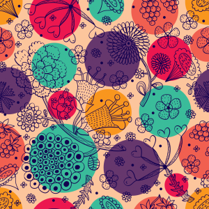 Bild-Nr: 9013830 Blumen Und Tupfen Erstellt von: patterndesigns-com