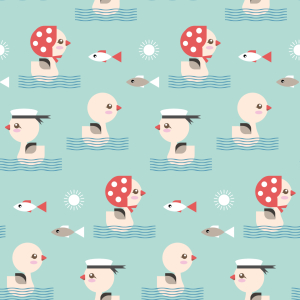 Bild-Nr: 9013913 Niedliche Enten schwimmen Erstellt von: patterndesigns-com