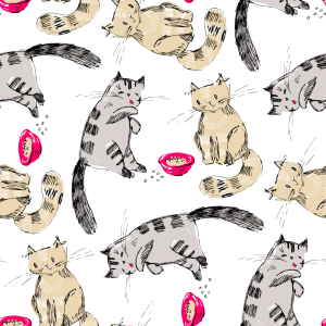 Bild-Nr: 9014091 Katzen Mit Essen Erstellt von: patterndesigns-com