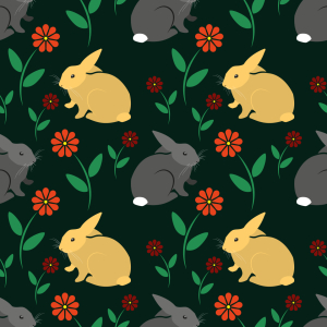 Bild-Nr: 9014473 Hasen Auf Blumenwiese Erstellt von: patterndesigns-com