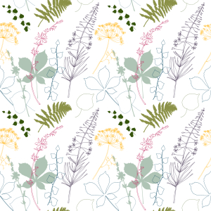 Bild-Nr: 9014563 Wiesenblüten und Kastanien-Efeublätter Erstellt von: patterndesigns-com
