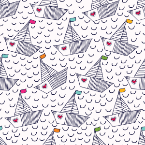 Bild-Nr: 9014615 Niedliche Boote mit Herzen Erstellt von: patterndesigns-com