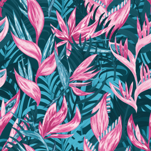 Bild-Nr: 9014724 Handgemalte tropische Blumen Erstellt von: patterndesigns-com