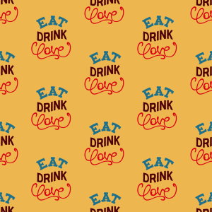 Bild-Nr: 9014822 Eat Drink Love Motto Erstellt von: patterndesigns-com